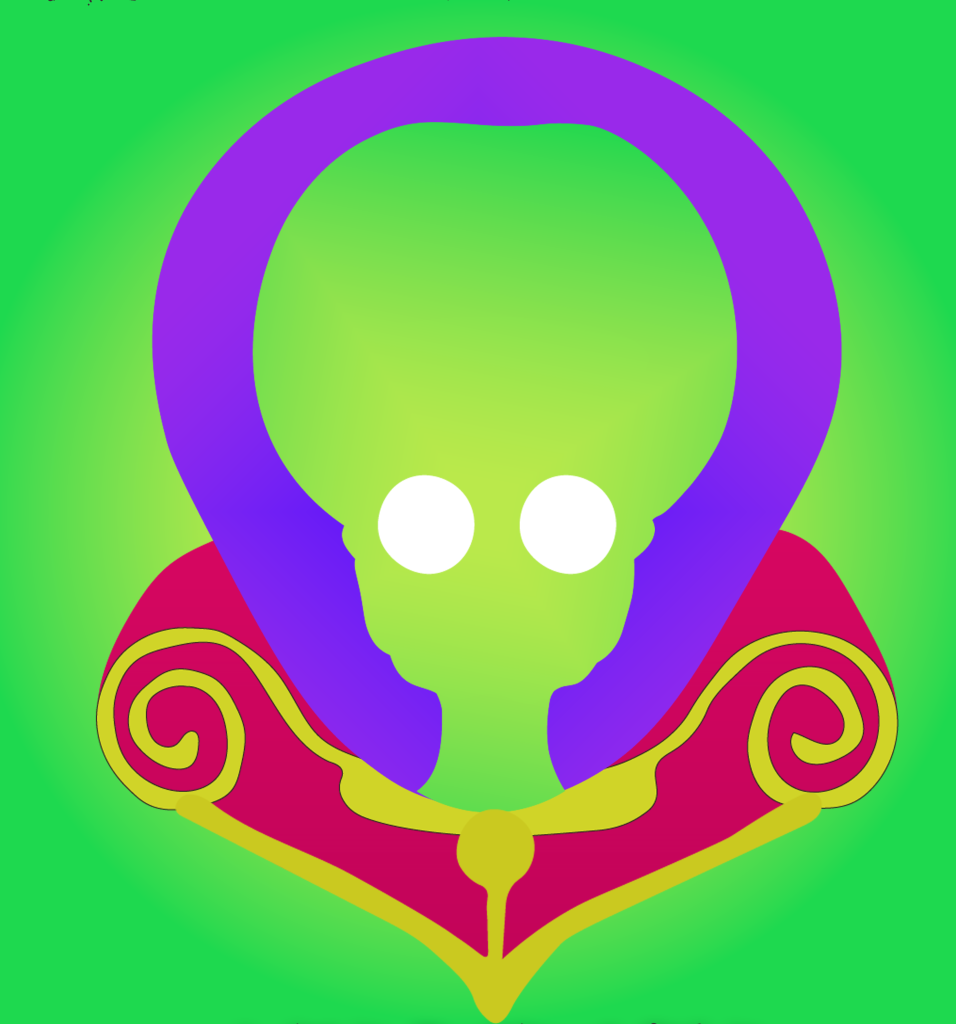 Illustrator minimalist work of an alien from student work I did.